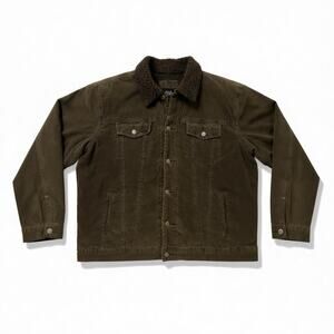 Y2K Gap Brown Corduroy Sherpa Lined Trucker Jacket VTG XXL Sherpa Collar Work